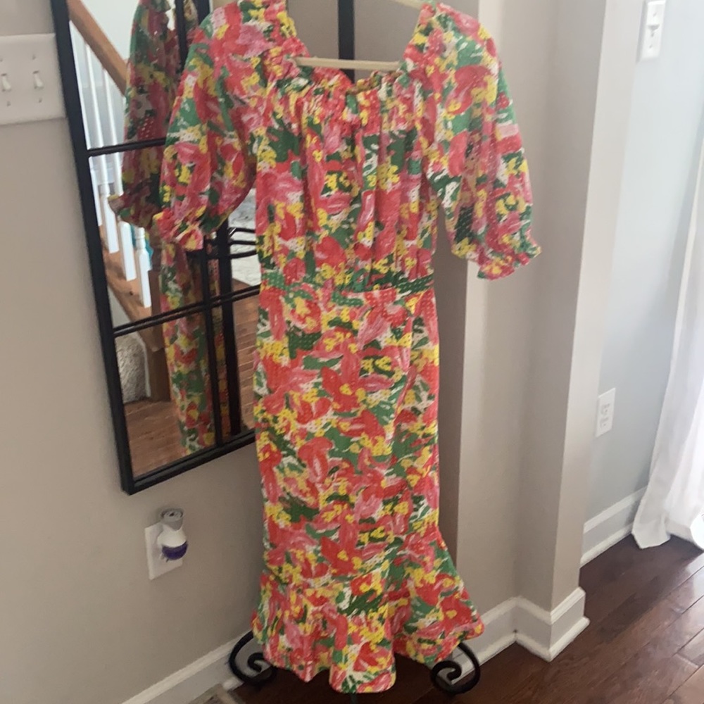 Saloni Grace Off Shoulder Ruffle Dress - Picture 5 of 14